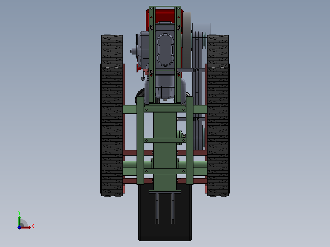 微型橡胶履带拖拉机前视图