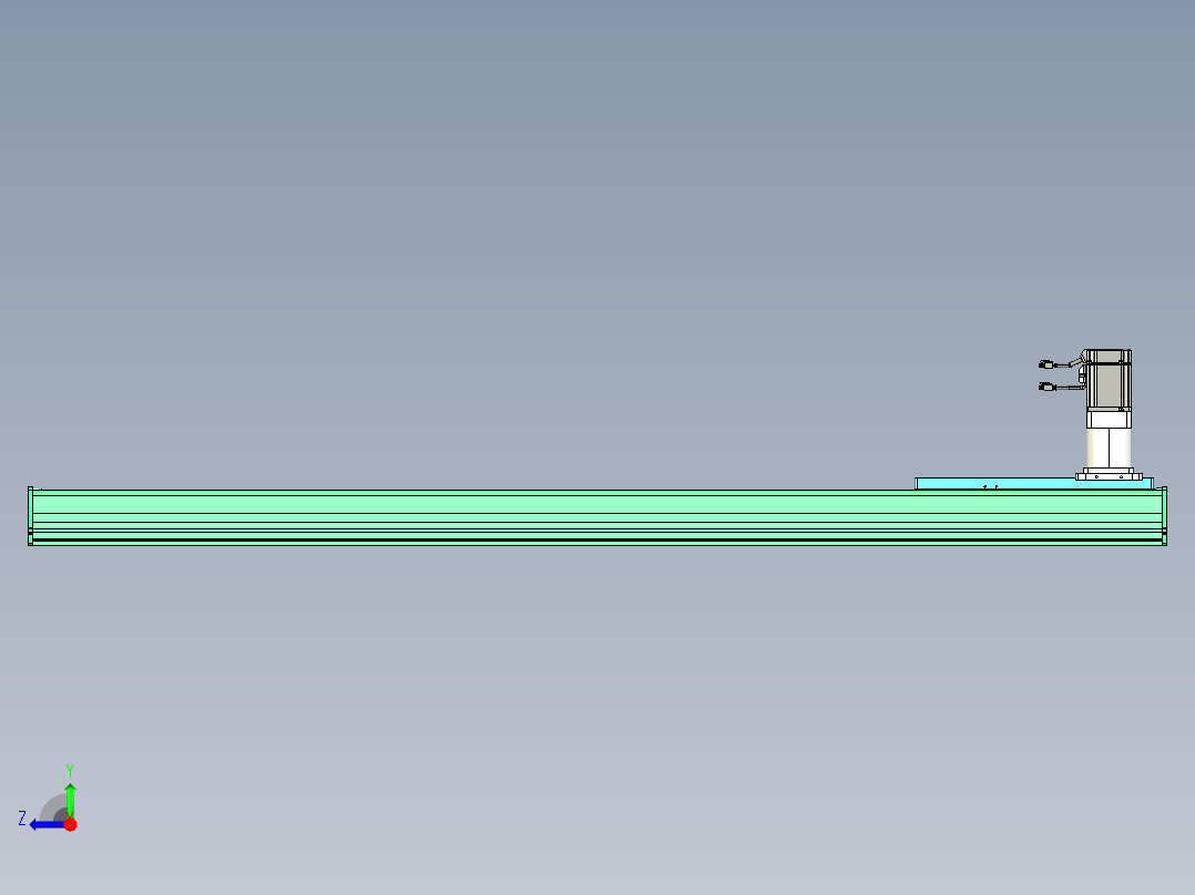 东锦齿条传动DH270G-L167-S1550-BU-减速机+750W右视图