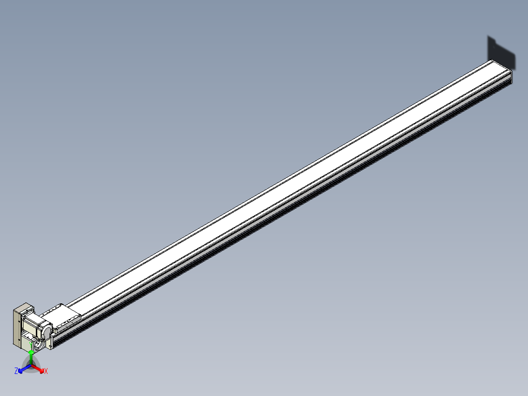 同步带全封闭直线模组TPA-HCB-105D-90-L2100-LU-Y-P20-N3正等轴测图