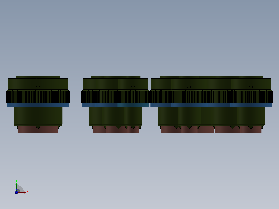 电缆安装用08至24号军用圆形连接器前视图