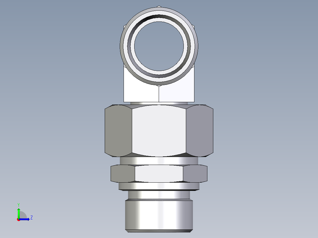 卡套式工业通用硬管接头EO_Assembled_adjustable_standpipe_branch_tee_EVT22LMOMD71左视图