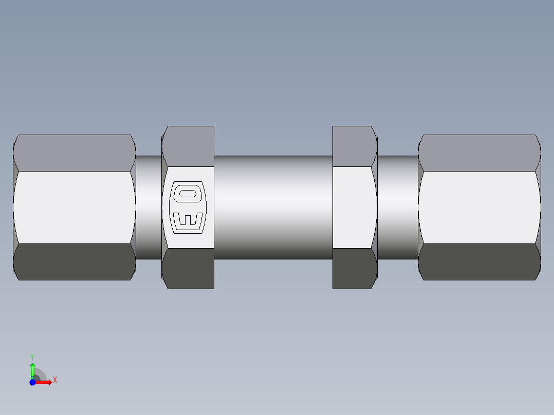 卡套式工业通用硬管接头EO_Bulkhead_union_SV06ZSCF前视图