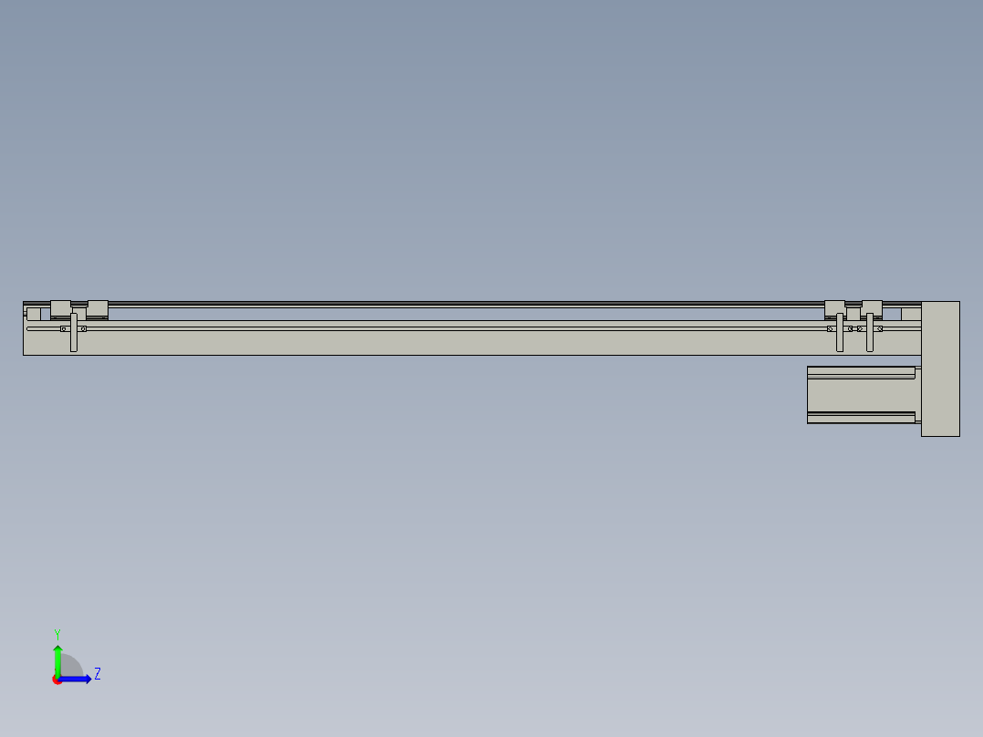 直线模组LHA6-S800-D-200W(16丝杆)设计图纸左视图