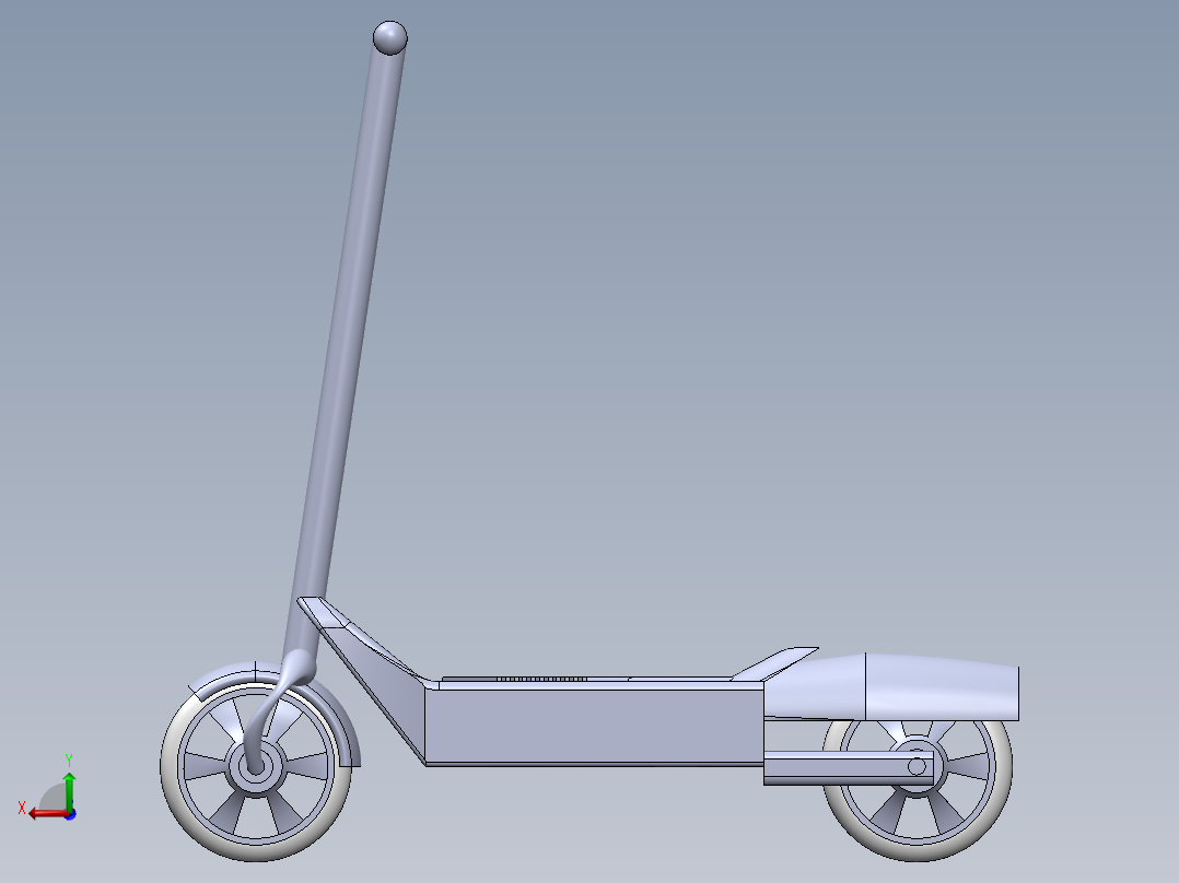 踏板车模型后视图