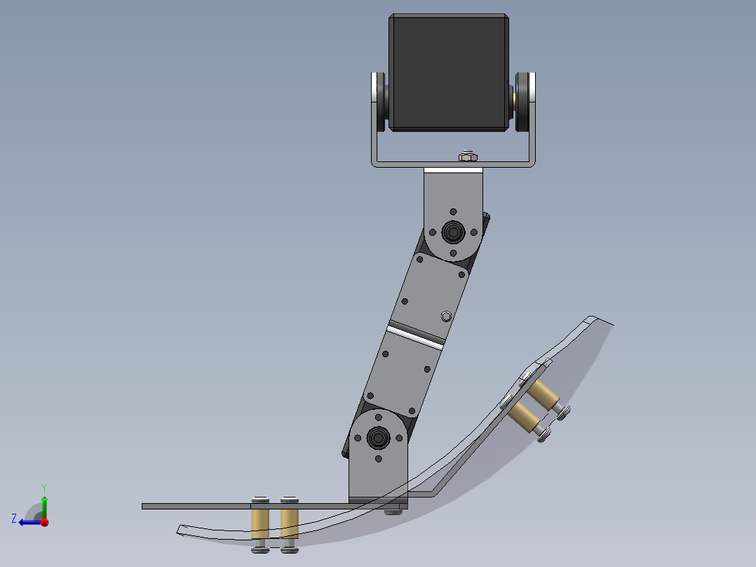 六足球型机器人（sw15可编辑+工程图+源码全套)右视图