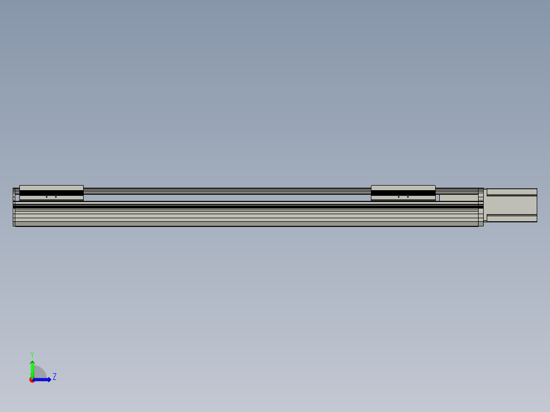 直线模组LHA17-S800-M设计图纸左视图