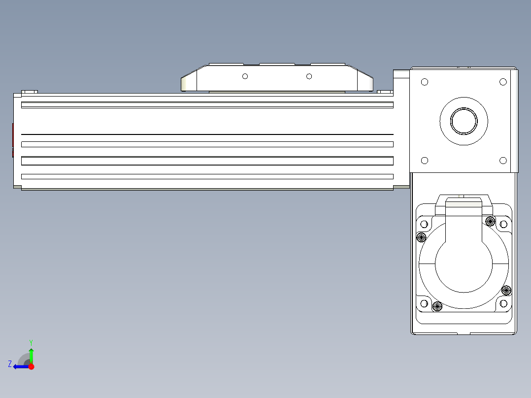 同步带全封闭直线模组TPA-HCB-85D-90-L50-RP-Y-P20-N3右视图