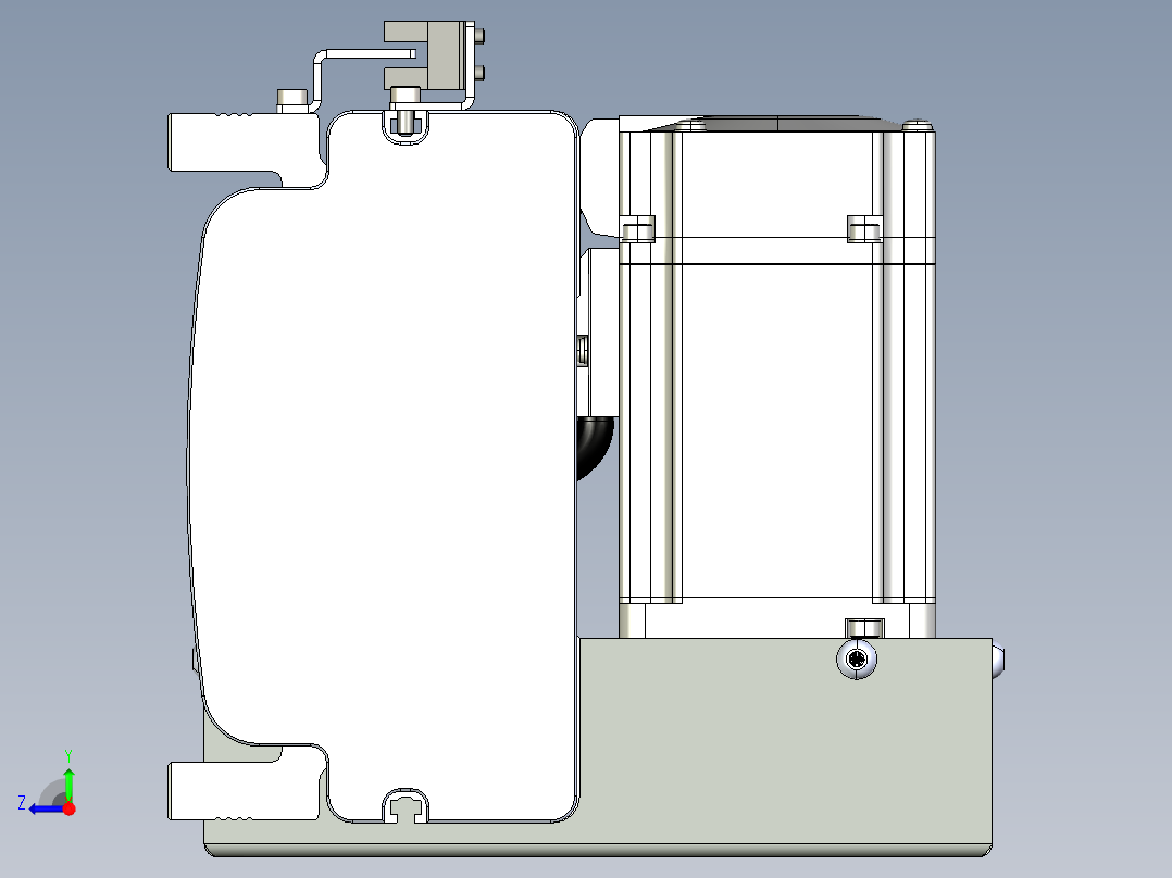 同步带滑台-半封闭B13H-L45-S2350-LD-P40-D3右视图