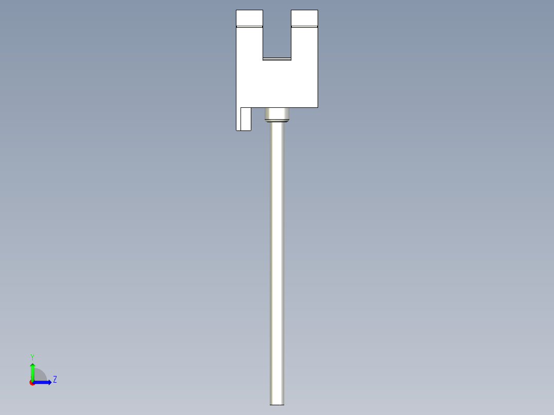 槽型光电传感器LU-R45_3D左视图