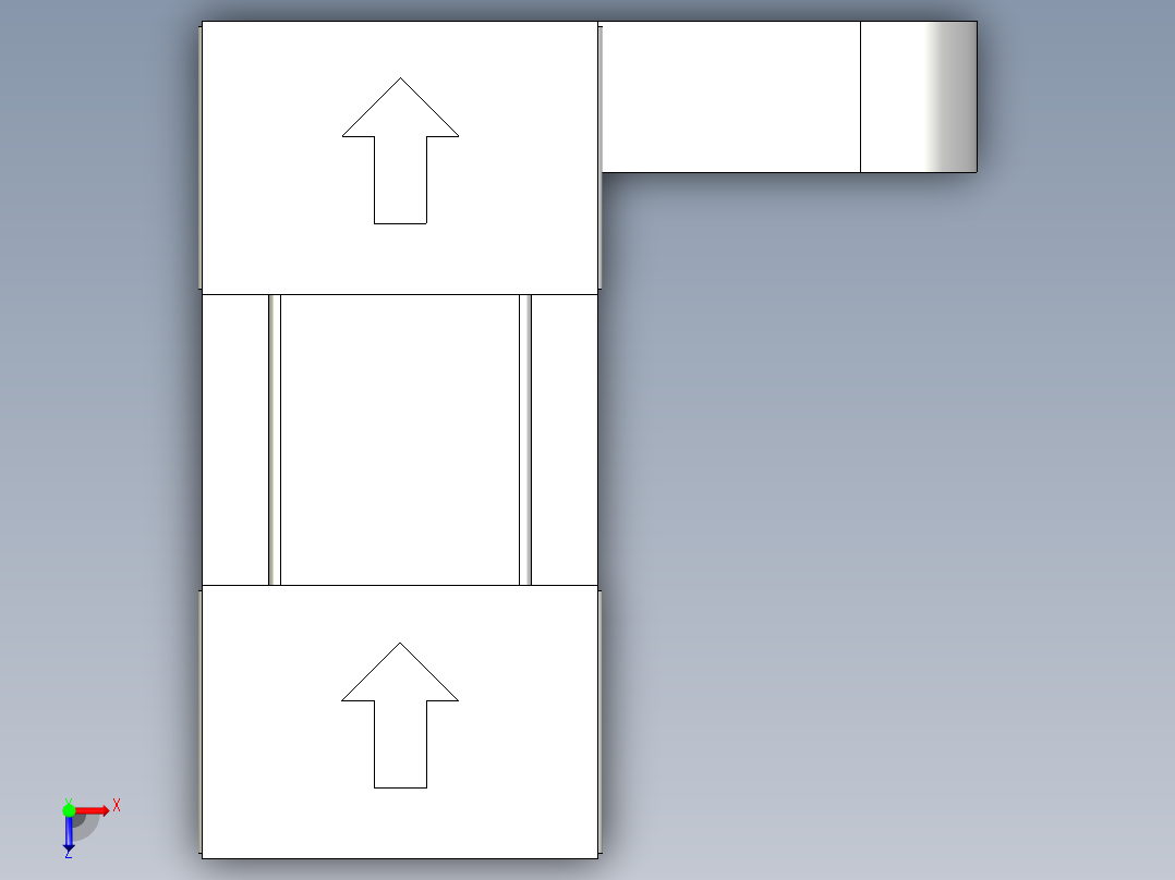 槽型光电传感器LU-R45_3D俯视图