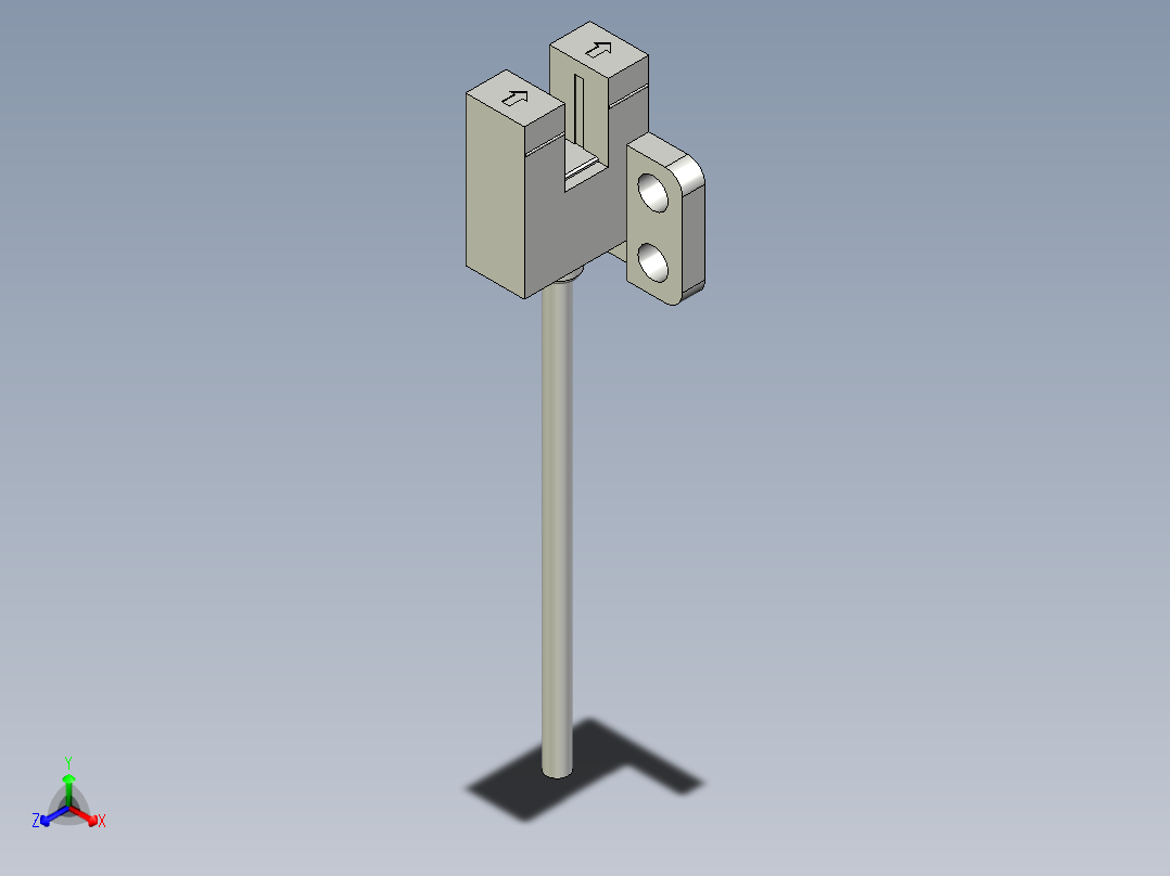 槽型光电传感器LU-R45_3D正等轴测图