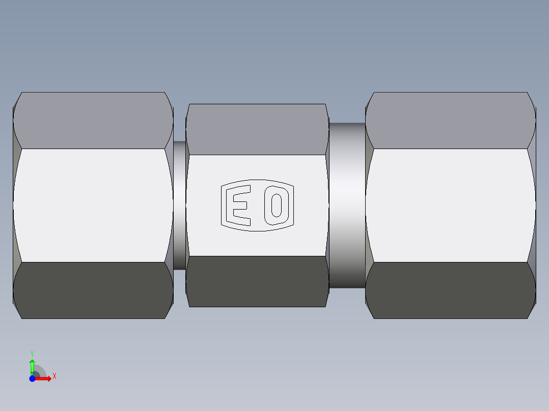 卡套式工业通用硬管接头EO_Distance_piece_adapter_DA08S71前视图