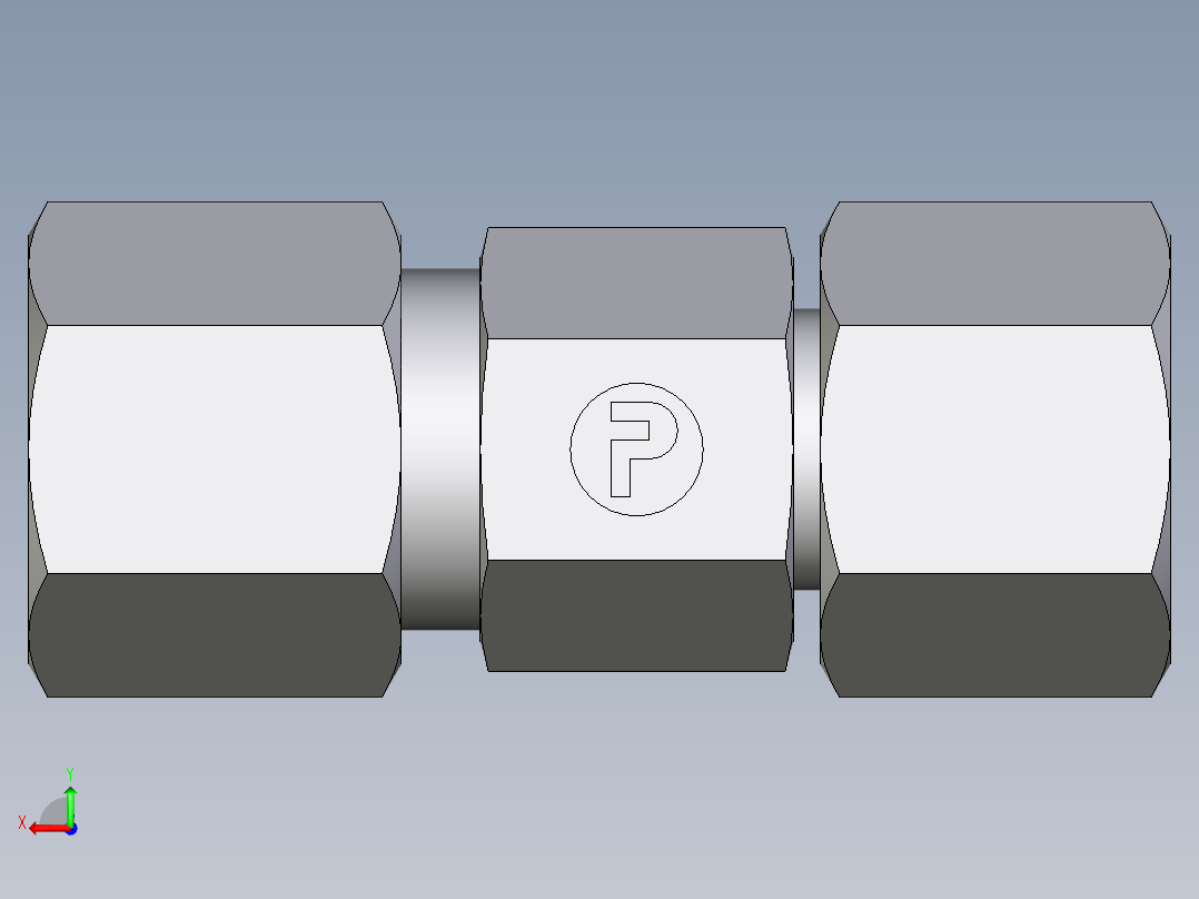 卡套式工业通用硬管接头EO_Distance_piece_adapter_DA08S71后视图
