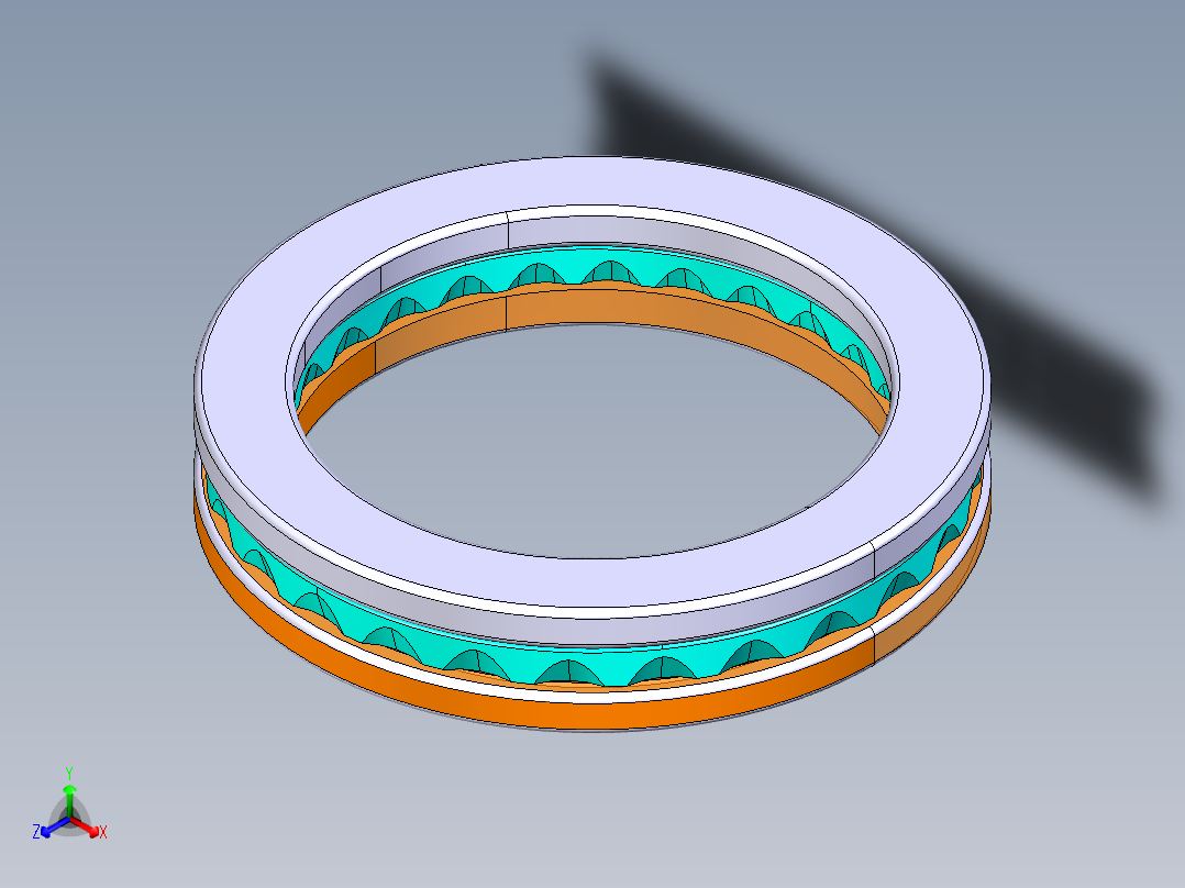 平面推力球轴承51115正等轴测图