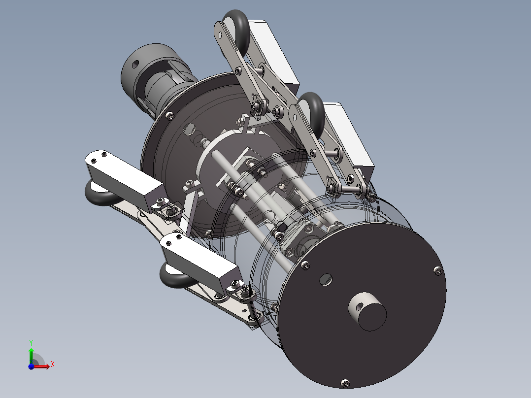 管道清洗机器人三维前视图