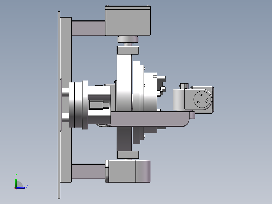 五自由度机械臂数码雕刻机设计左视图