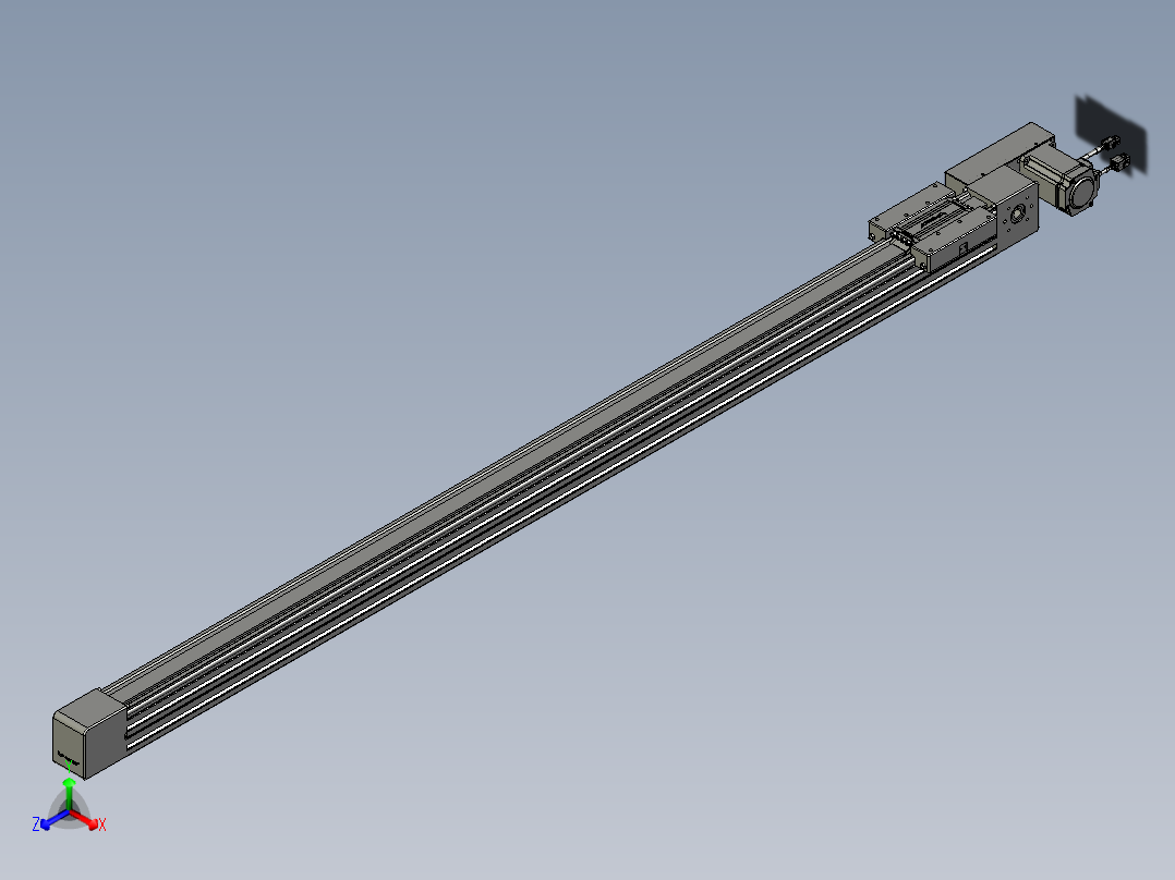 威洛博直线电机模组EB6-L70-S1450-BL-P40-MS3正等轴测图