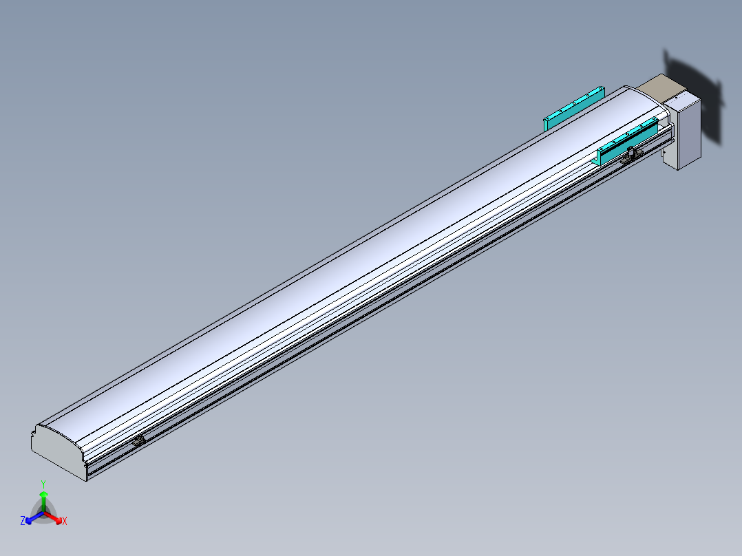 同步带滑台-半封闭B22H-L100-C-S1950-RD-P75-D3-N5主视图