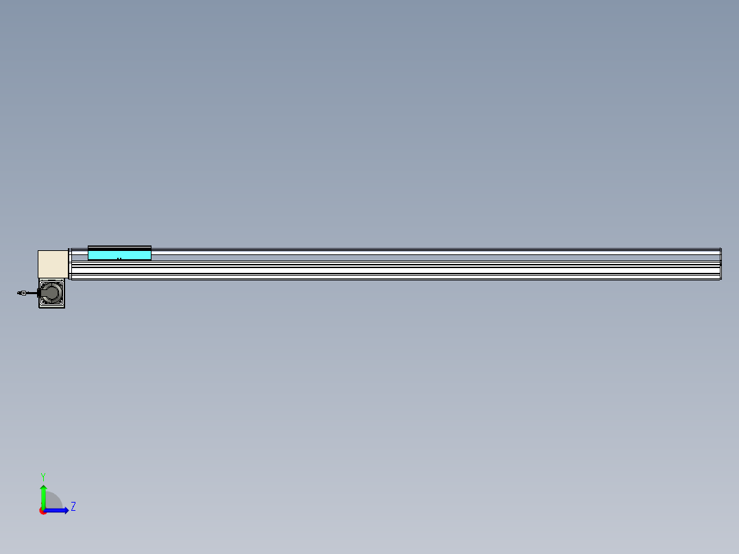 同步带滑台-半封闭B22H-L100-C-S1950-RD-P75-D3-N5左视图