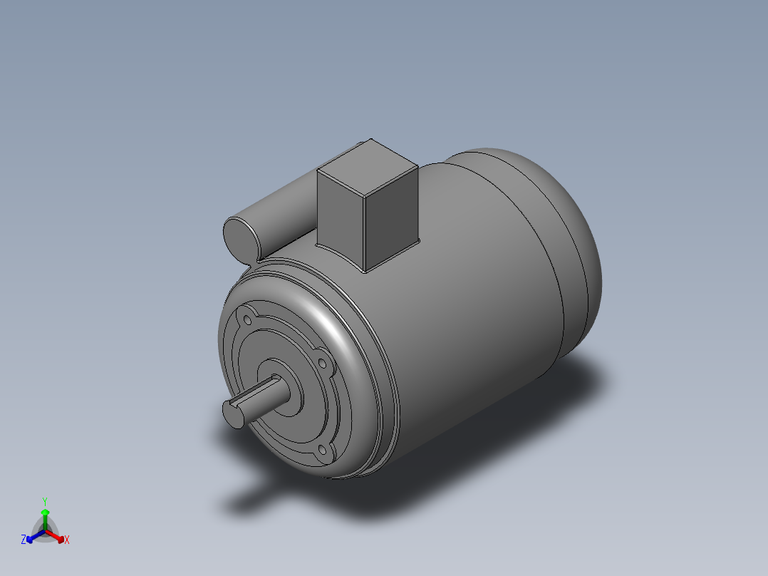 异步电机DJ_YS系列(IP44)_IMB14型_YS-90L-6正等轴测图