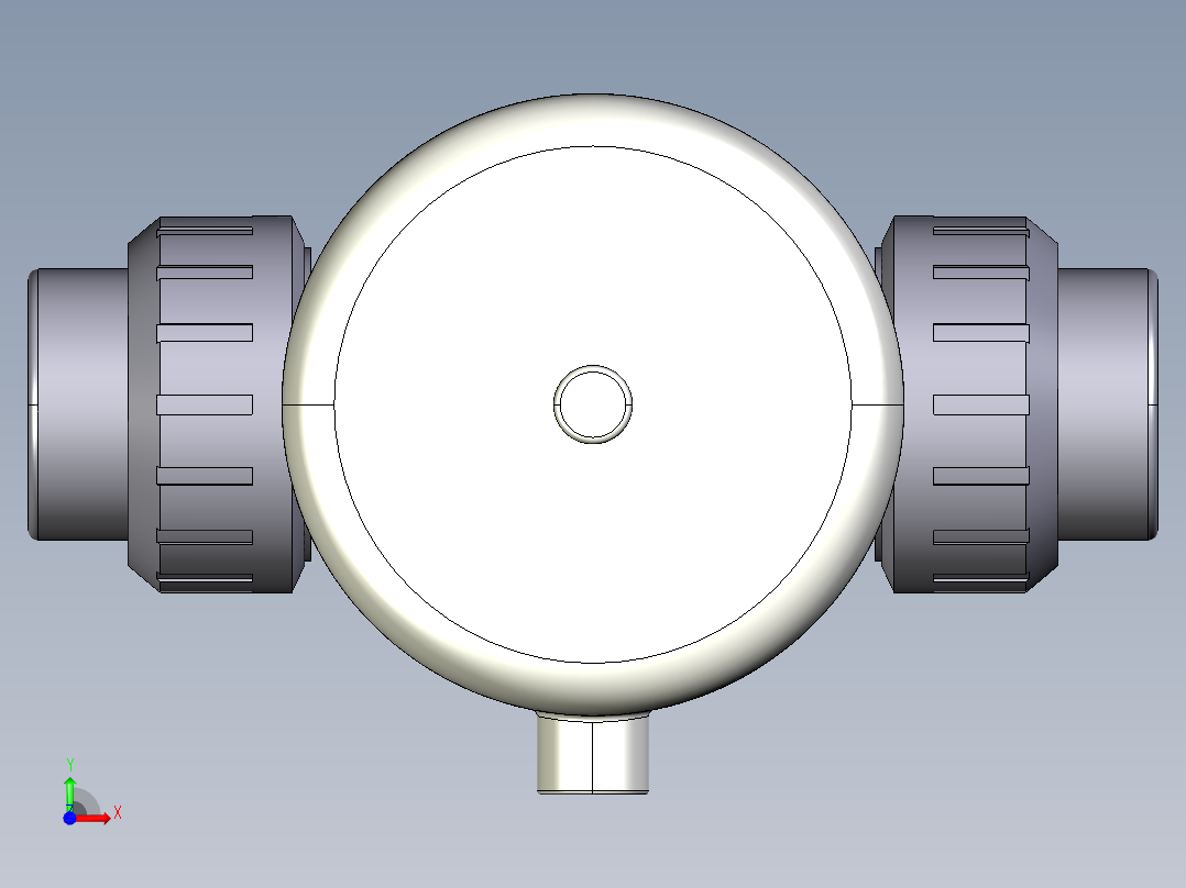 12DKPUAVCP DA 气动隔膜阀双作用与溶剂焊接女性联盟结束，ASTM PVC-U系列前视图
