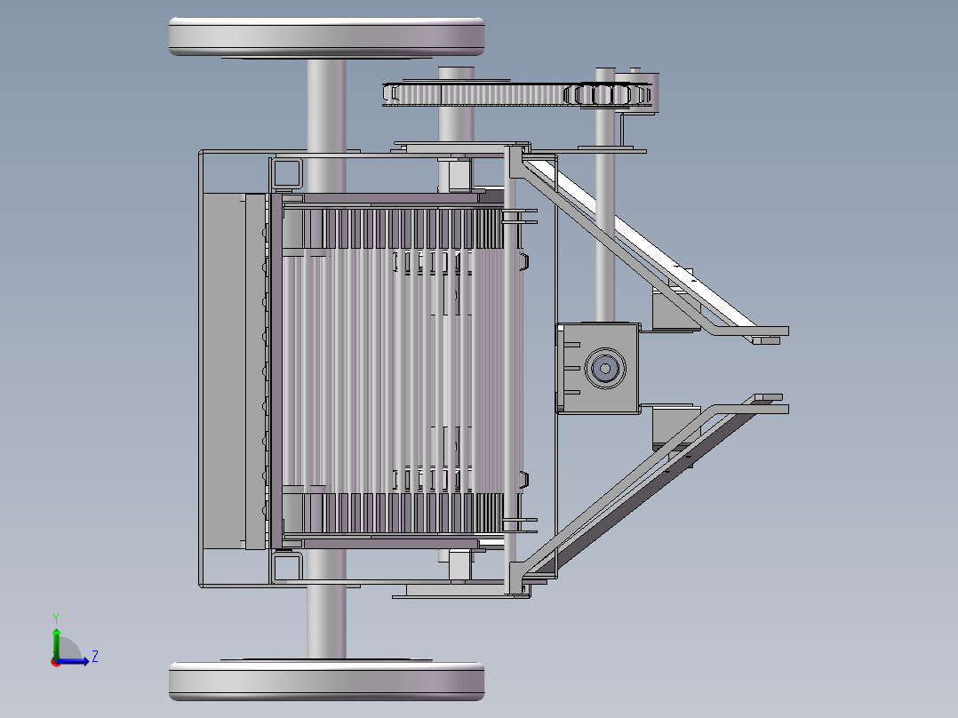 简易的马铃薯收获机三维模型设计左视图