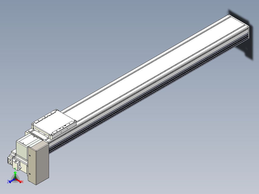 同步带全封闭直线模组TPA-HCB-105D-90-L800-RP-Y-P20-N3正等轴测图