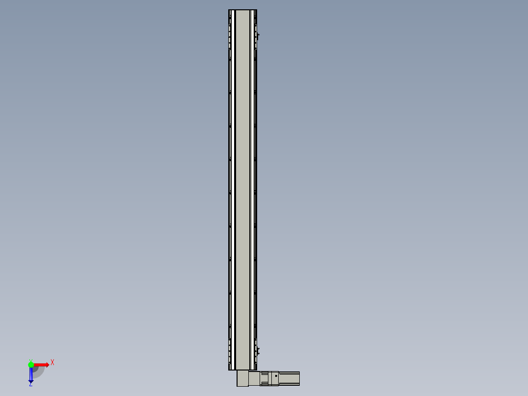 直线模组LHB17-L40-S1850-L(B)设计图纸俯视图
