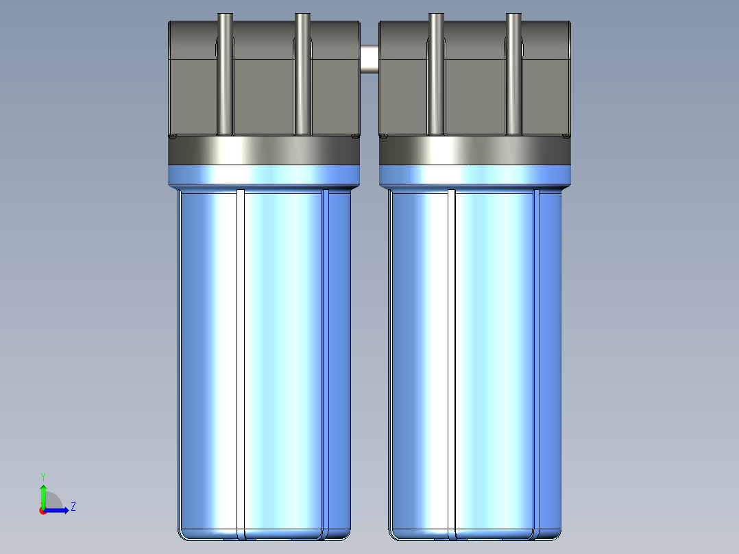 家庭用二级过滤器（自来水过滤器）左视图