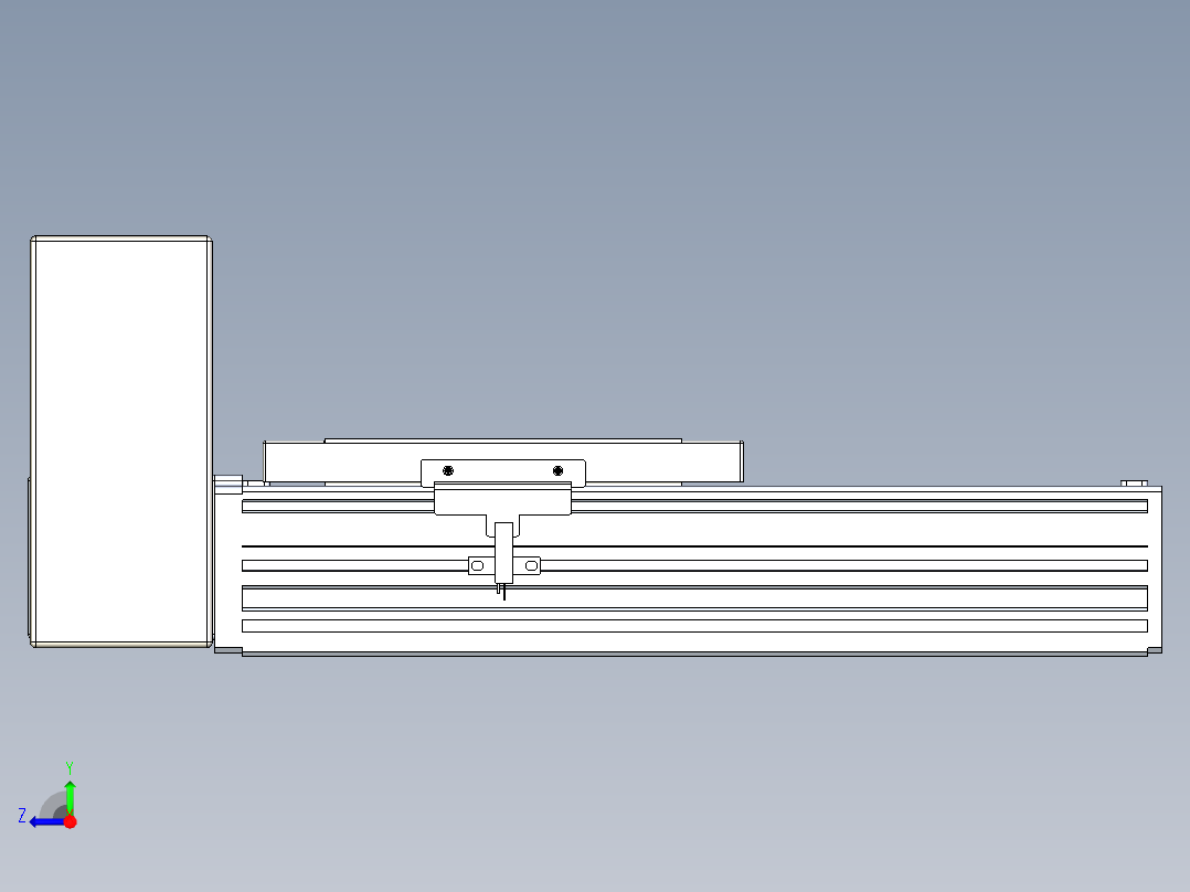 同步带全封闭直线模组TPA-HCB-120D-90-L100-RU-C-P40-N3右视图