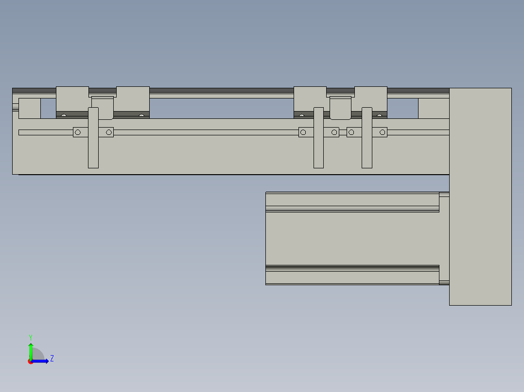 直线模组LHA6-S150-D-200W(16丝杆)设计图纸左视图