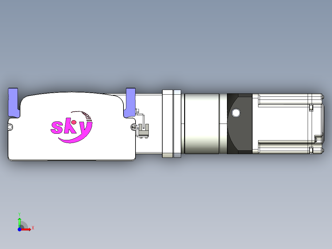 同步带滑台-半封闭B17-L100-S3000-R-P75-D3-N3前视图