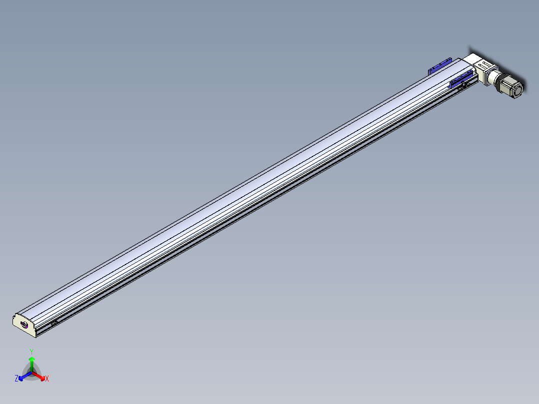 同步带滑台-半封闭B17-L100-S3000-R-P75-D3-N3正等轴测图