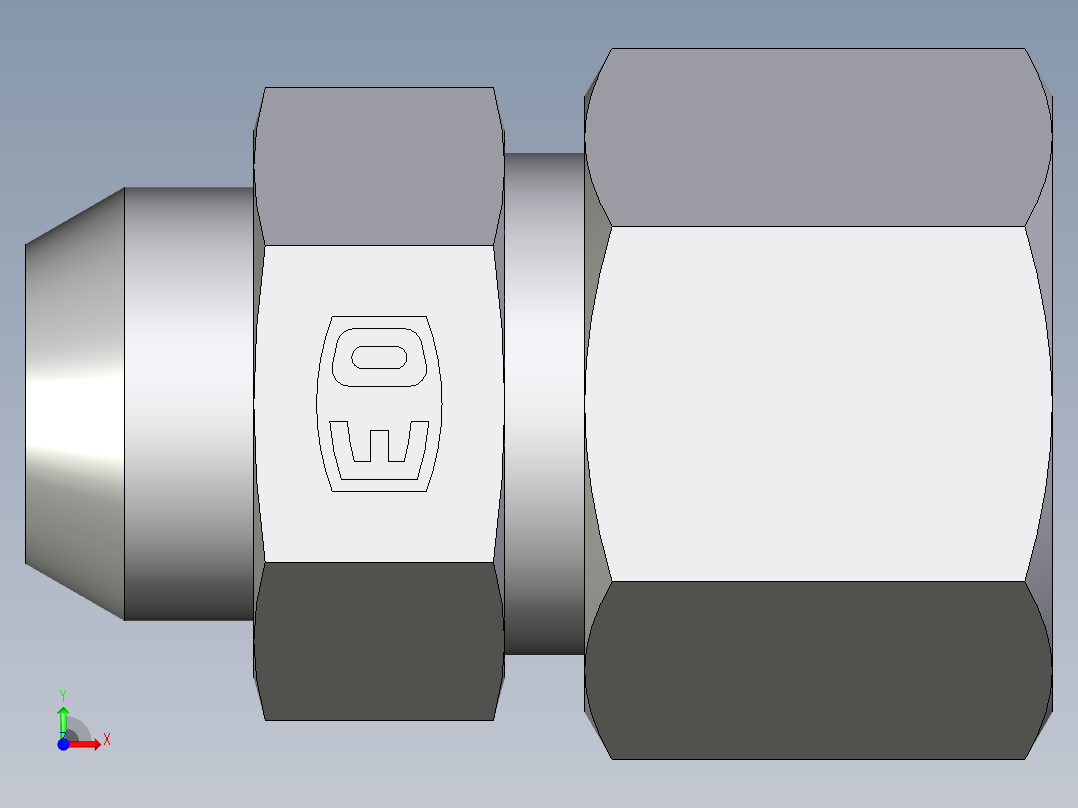 卡套式工业通用硬管接头EO_Weld_connector_AS14ZS前视图