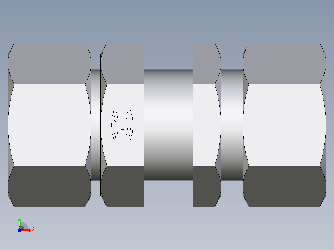 卡套式工业通用硬管接头EO_Bulkhead_union_SV25ZS71前视图