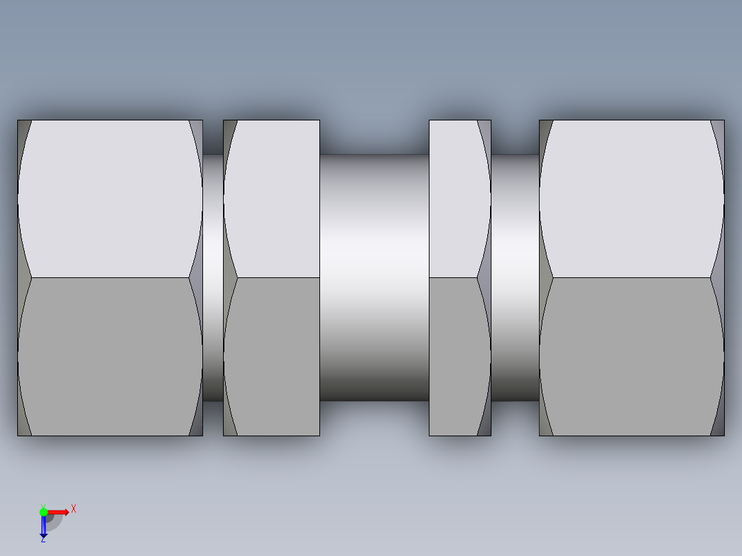 卡套式工业通用硬管接头EO_Bulkhead_union_SV25ZS71俯视图