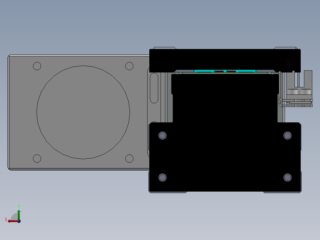 电动滑台模组SDH80左连模组（配台达电机）后视图
