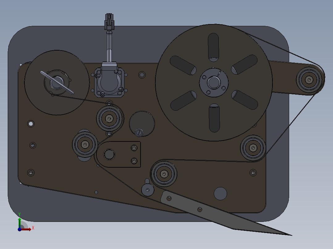 贴标机构前视图