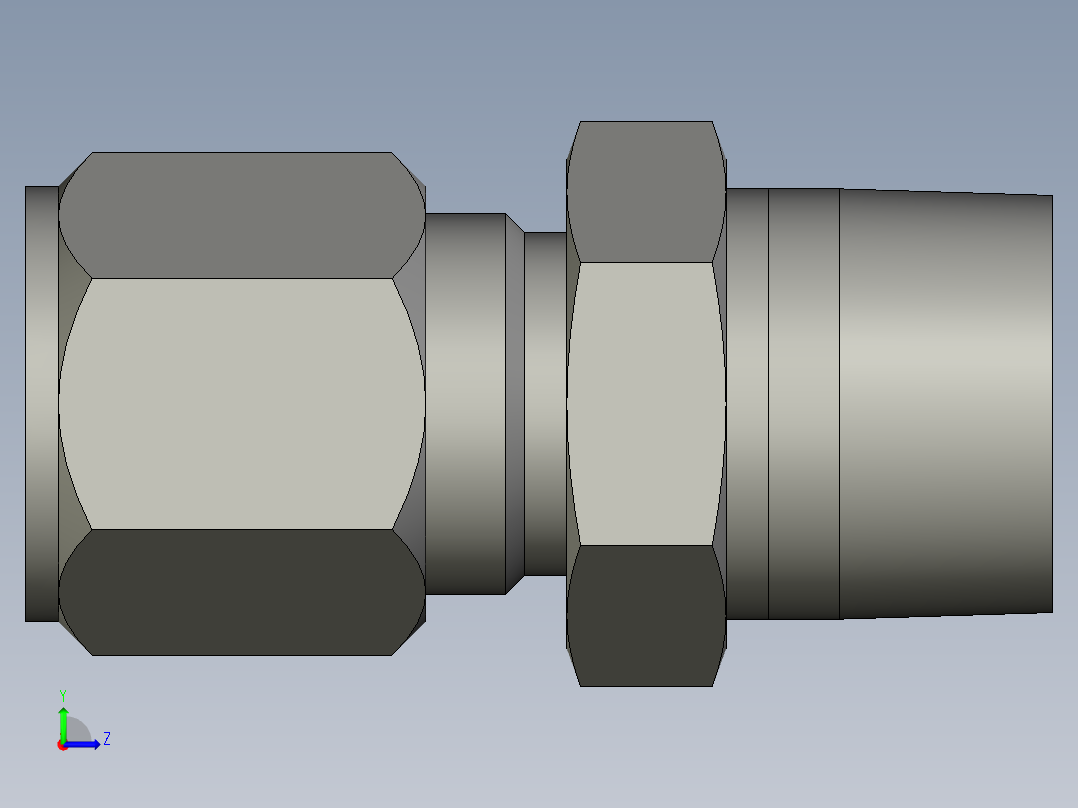 卡套式工业通用硬管接头10-12_fbu-s左视图