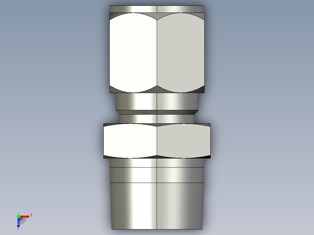 卡套式工业通用硬管接头10-12_fbu-s俯视图