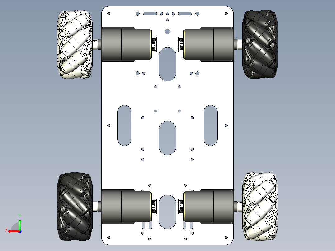 麦克纳姆轮智能小车后视图