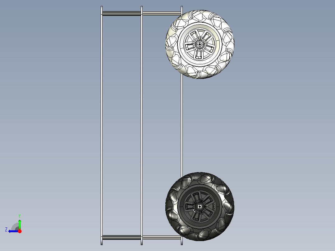 麦克纳姆轮智能小车右视图