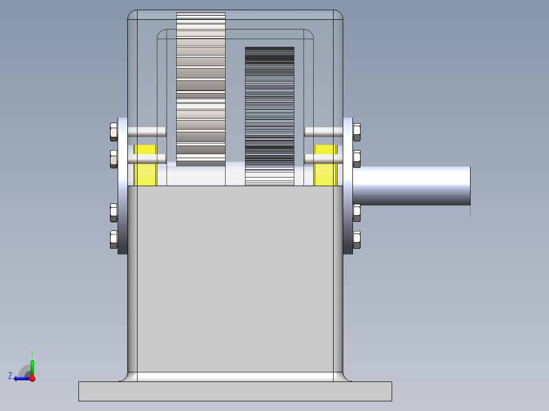 二级齿轮箱右视图