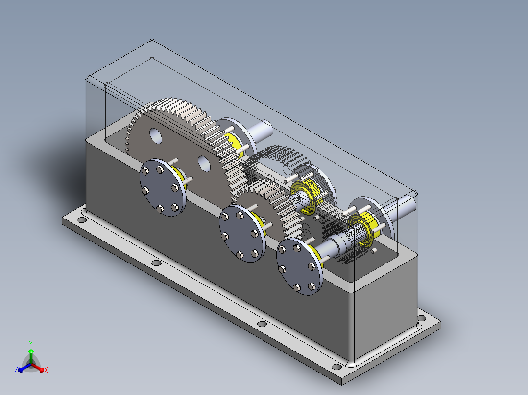 二级齿轮箱正等轴测图