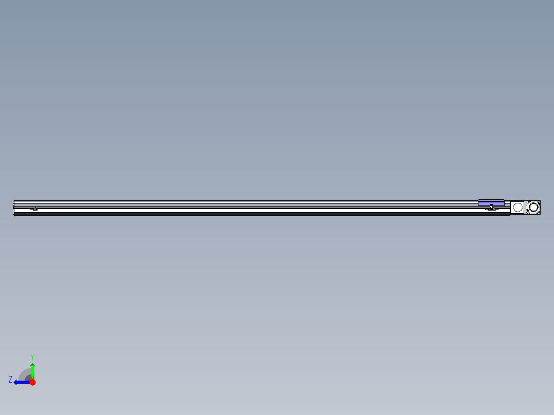 同步带滑台-半封闭B17H-L50-S2800-L-P75-D3右视图