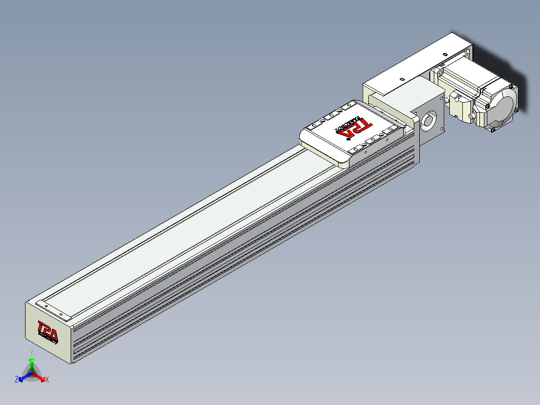 同步带全封闭直线模组TPA-HCB-85D-90-L450-MR-Y-P20-N3正等轴测图