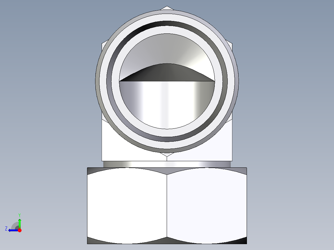 卡套式工业通用硬管接头EO_Swivel_nut_elbow_EW35LOMDCF右视图