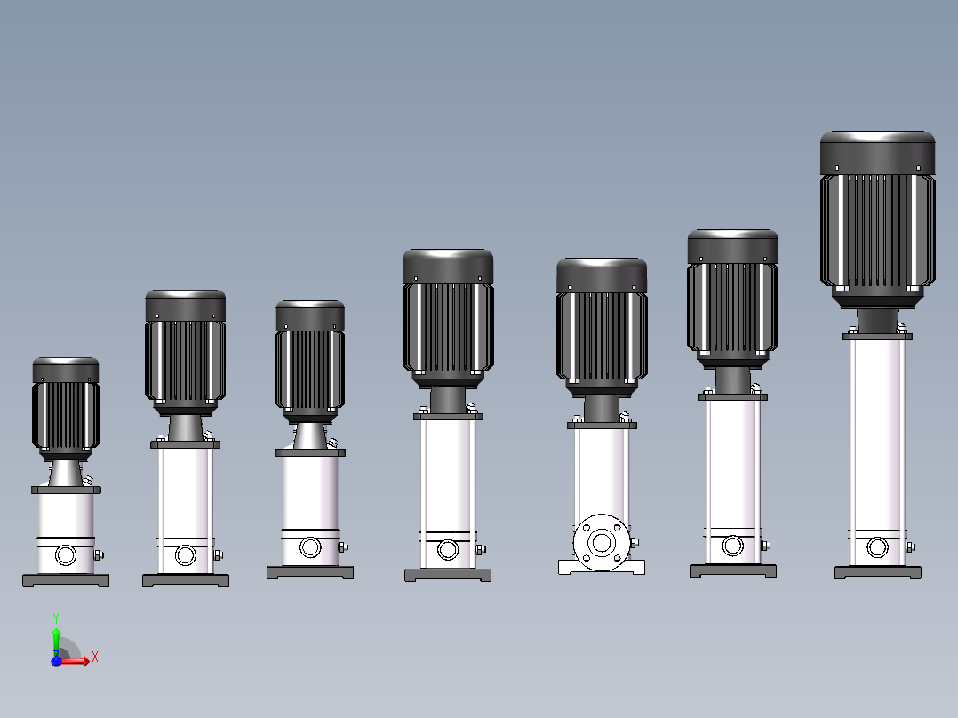 7款CDLF12~20系列多级泵前视图