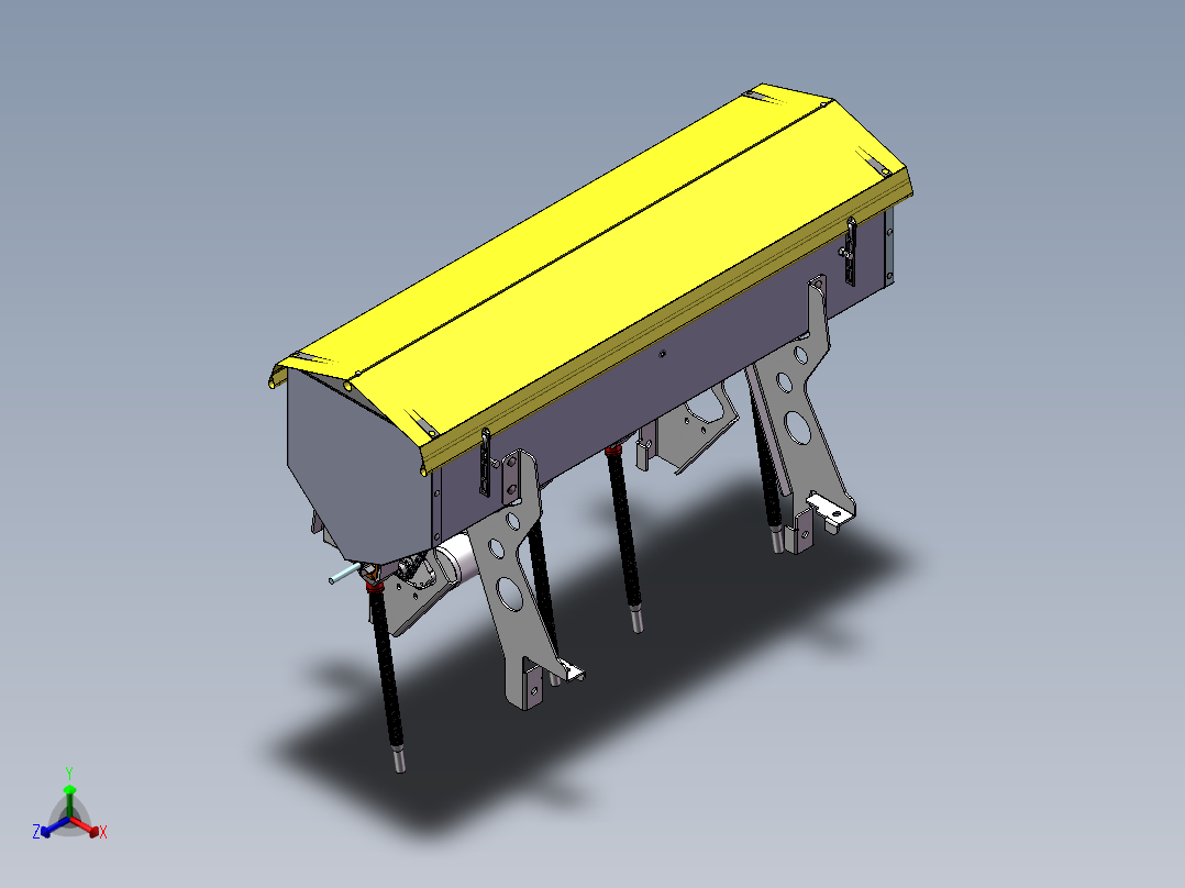 直流电机驱动肥箱组装正等轴测图