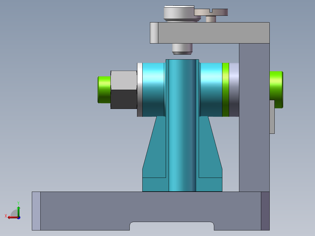 气门摇杆钻孔夹具三维模型后视图